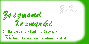 zsigmond kesmarki business card